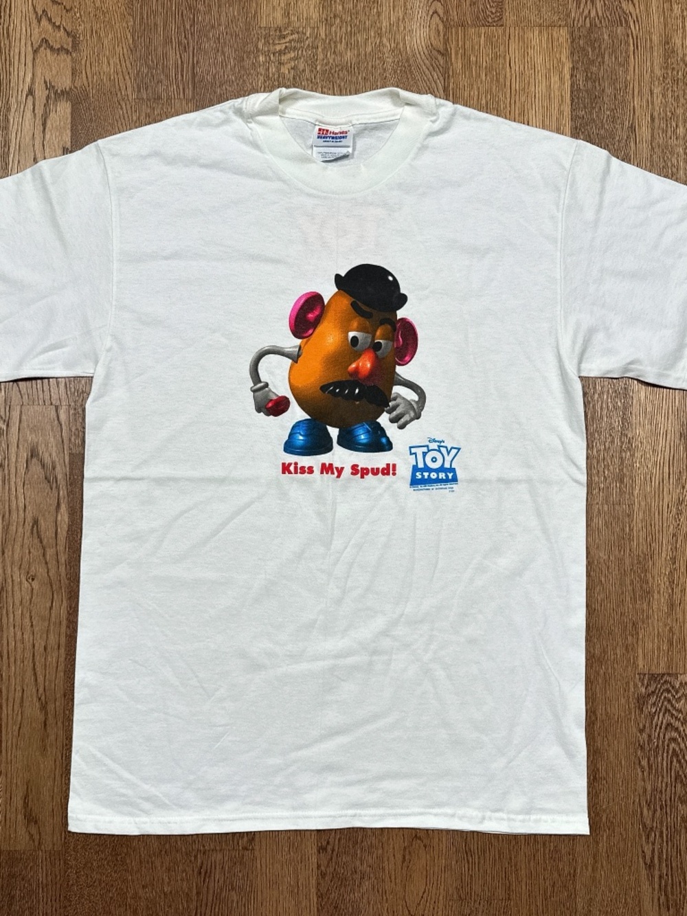 Vintage 90s Toy Story 1 1995 Mr Potato Head Kiss My Spud Single Stitch T Shirt M